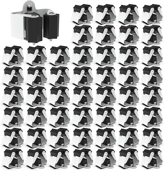 3-H Broom Hanger,Mop Holder Wall Mount 50 Pack, Broom Holder Wall Mount for Hanging and Organizing Shovel,Rake,Brush,Yard Tools in Kitchen,Laundry Room,Bathroom,House(Black)