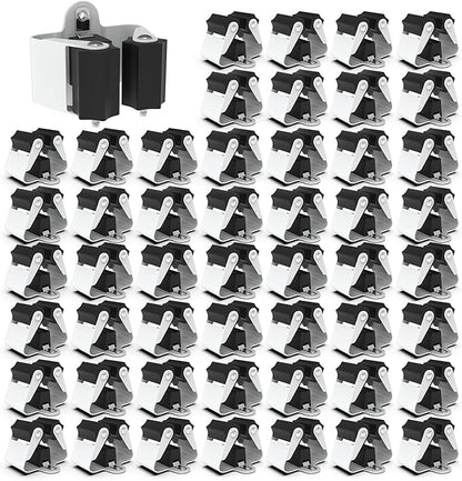 3-H Broom Hanger,Mop Holder Wall Mount 50 Pack, Broom Holder Wall Mount for Hanging and Organizing Shovel,Rake,Brush,Yard Tools in Kitchen,Laundry Room,Bathroom,House(Black)