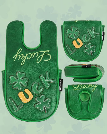 Golf Headcovers Golf Club Head Covers Four Leaf Clover Good Luck Charm - Clover Style Premium Leather Driver Fairway(FW) Wood Hybrid(UT) with Number Tags