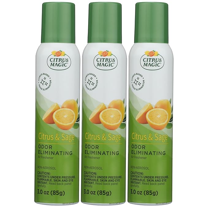 Citrus Magic Odor Eliminating Air Freshener Spray, Citrus and Sage, 3-Ounce, Pack of 3