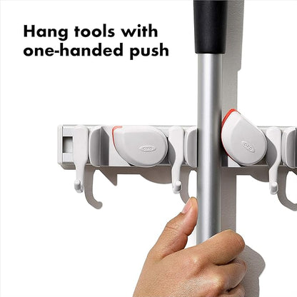 OXO Good Grips Wall-Mounted Mop and Broom Organizer