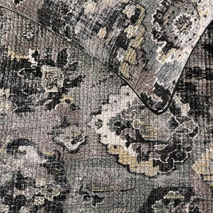 The HomeCentric Decorative Black & Grey Queen 74 x 18 inch Bed Runner Without Pillow Cover, Velvet Damask with Tassels Bed Scarf, Abstract Modern - Paved Damask