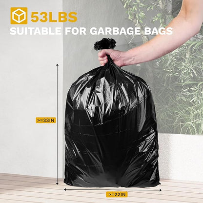 DWVO 36-Gallon Outdoor Trash Can with Fabric Bag, Tiered Lid & Drip Tray, Waterproof Resin Garbage Bin for Patio, Deck, and Backyard, White & Black