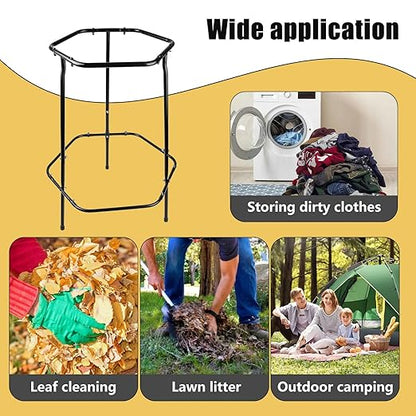 Garden Trash Bag Holder Stand, Metal Leaf Bag Holder, Frame Holds 30-55 Gallon Multi Use Bags, Outdoor Trash Bag Holder for Yard and Lawn Cleanup, Gardening, Camping, Parties