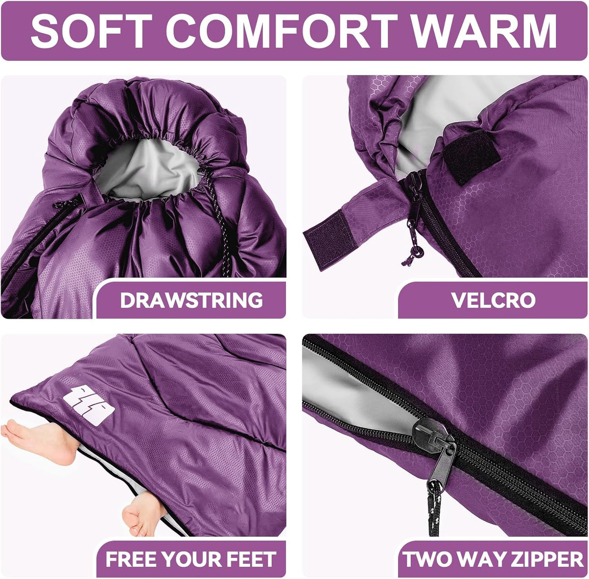 Sleeping Bags for Adults Cold Weather,Portable, Waterproof,Lightweight Camping Sleeping Bag for Tall Girls Boys with Compression Sack for Warm Camping, Hiking, Outdoor & Indoor