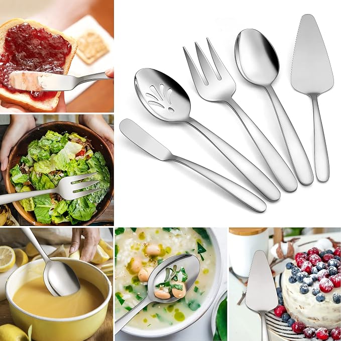 LIANYU 65-Piece Heavy Duty Silverware Set