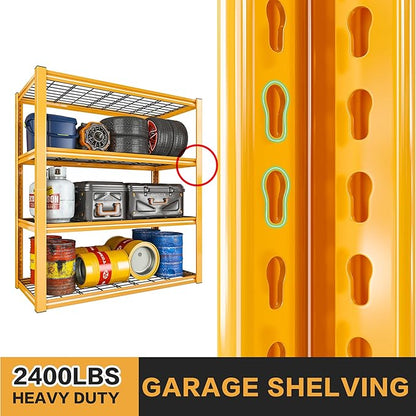 REIBII 40" W Garage Shelving 2240 LBS Storage Shelves Adjustable Heavy Duty Shelving 4 Tier Metal Shelves for Storage 59.5"H Metal Shelf for Pantry Basement Warehouse 40"W × 19.5"D × 59.5"H, 3 Pack