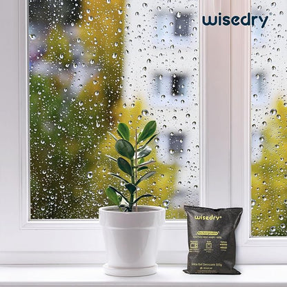 wisedry 2 x 500 Gram [2.2 lbs] Rechargeable Silica Gel Car Dehumidifier, Microwave Fast Reactivated Desiccant Packets Large for Gun Safe Closet Basement Garage Storage Moisture Absorber Bag Reusable