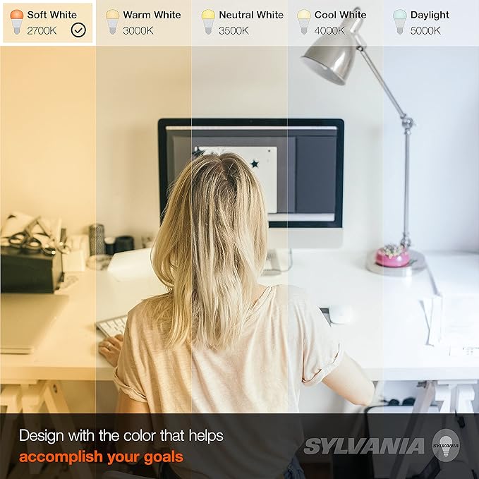 Sylvania LED A19 Light Bulb, 100W Equivalent Efficient 14W, Medium Base, Frosted, 1500Lumens, 2700K, Soft White - 12 Pack (40204)