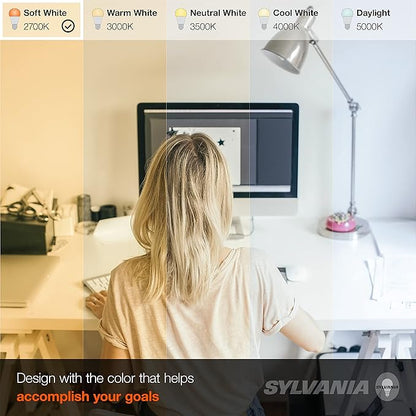 LEDVANCE Sylvania LED A19 Light Bulb, 60W Equivalent, Efficient 9W, CEC Compliant, 10 Year, Non-Dimmable, 2700K, 800 Lumens, 90 CRI, Soft White (41372) (Pack of 1, 24 Count Total)
