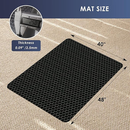 Vicwe Office Chair Mat for Carpet, 48" x 40"Anti-Slip Waterproof Floor Protector Desk Chair Mat for Rolling Chairs, Heavy Duty Chair Mat with Studs,Easy Glide Floor Mat for Home,Gaming
