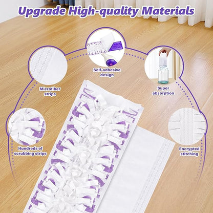Mop Pads Refills for Swiffer Power Mop: 10 Pcs Wet Dry Disposable Pad for Multi-Surface Floor Cleaning - Mopping Replacement for Tile Hardwood - Sweeping Cloths for Home Kichen