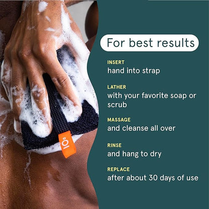 Cleanlogic Sport Exfoliating Body Scrubber, Large Exfoliator Tool for Athletes, Daily Skincare Routine for Smooth Clean Skin, Assorted Colors, 3 Count Value Pack