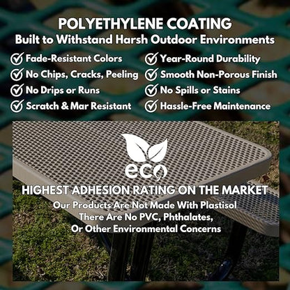 COATEDOUTDOORFURNITURE RFT-P-PUR Heavy Duty Round Trash Receptacle with Flat Top, Liner Included, 32 Gallon, Purple, Made in America