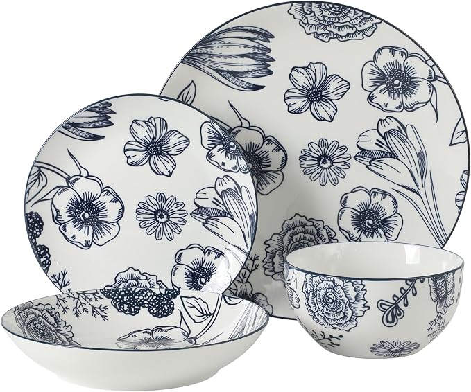 Gibson Home Westerly Court 16-Piece Dinnerware Set, Service