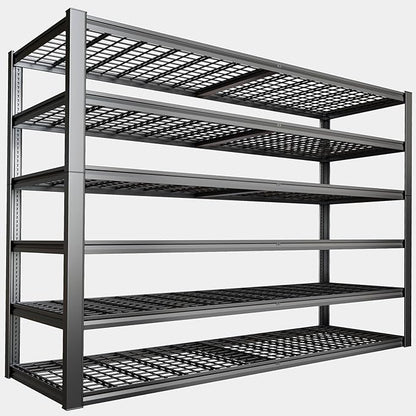 65" W Garage Shelving Heavy Duty, 6 Tier Garage Shelves, Adjustable Storage Shelving Unit, Commercial Metal Shelf for Warehouse, Pantry, School, Shop, 4 Pack