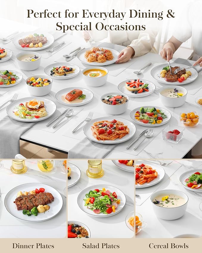 MALACASA 24-Piece Dinnerware Set