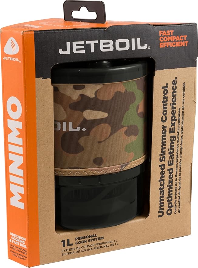Jetboil MiniMo Camping and Backpacking Stove Cooking System with Adjustable Heat Control