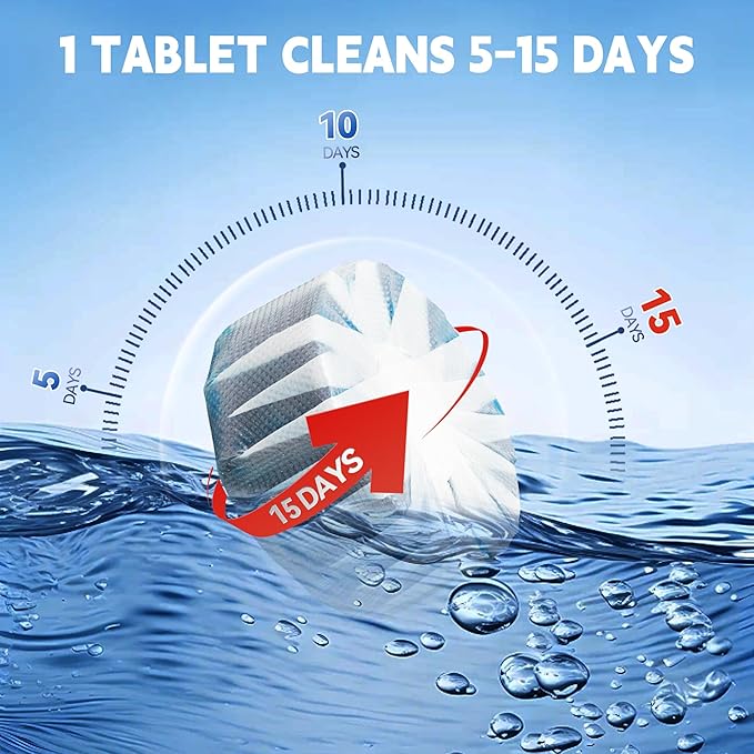 Toilet Bowl Cleaner Tablets, Automatic Toilet Tank Cleaner for Deodorizing & Descaling, Long-Lasting with Sustained Release Technology for Bathroom Cleaners, Blue, 40 Packs