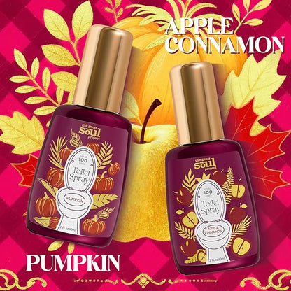 Toilet Spray, Pumpkin Scent, Travel Essentials, 4 Fl.Oz, Up to 200 Uses, Bathroom Odor Eliminator - Pumpkin, Smoked Vanilla & Cinnamon