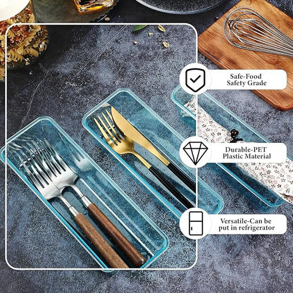 Maitys 12 Pcs Vanity Drawer Organizer 9 x 3 x 2 Inches Clear Plastic Utensil Organizers Kitchen Drawers Dividers for Office Desk Silverware Kitchen Utensils Cosmetics and Bathrooms(Blue)