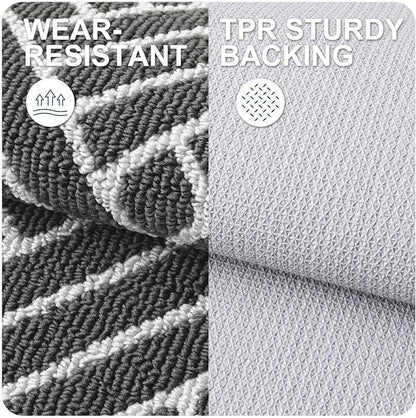 OLANLY Indoor Door Mat, 36x24 Inch, Dirt Resistant and Absorbent, Non-Slip Rubber Backing Floor Mats, Easy Clean Low-Profile Doormat for Entryway, Front Door, and Inside Entrance, Charcoal