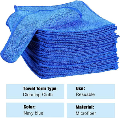 Tanlade Microfiber Cleaning Cloth 6"x6" Cleaning Rags Reasonable Kitchen Towels Microfiber Towels Cars Wash Dry Erase Cloth (Blue,50 Pcs)