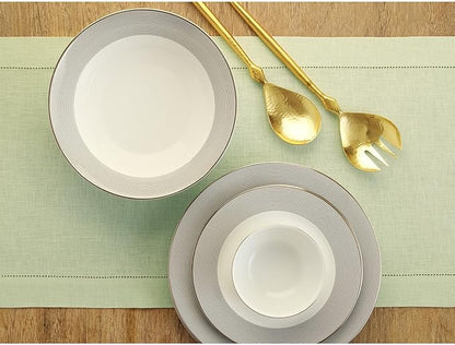 Solino Home Linen Sage Green Table Runner 144 Inches Long - 100% Pure Linen Extra Long Table Runner 14 x 144 Inch for Christmas, New Year - Classic Hemstitch