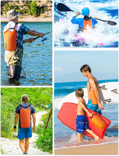 HEETA Waterproof Dry Bag for Women Men(Upgraded Version) 5L/10L/20L/30L/40L Roll Top Lightweight Dry Storage Bag Backpack with Emergency Whistle for Travel, Swimming, Boating, Kayaking, Camping, Beach