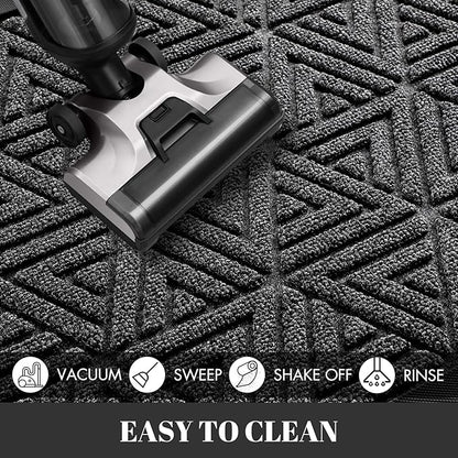 Yimobra Outdoor Mats for Front Door 29.5x17, All-Weather Waterproof Non-Slip Outdoor Door Mat Outside Eentrance, Garage/Patio Entryway Indoor Doormat, Easy Clean, Mix Grey