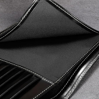 HISCOW Italian Leather Passport Holder for Travel - RFID Blocking Wallet Cover with Secure Organizer for Men & Women, US & Foreign Trips, Antiqued Black