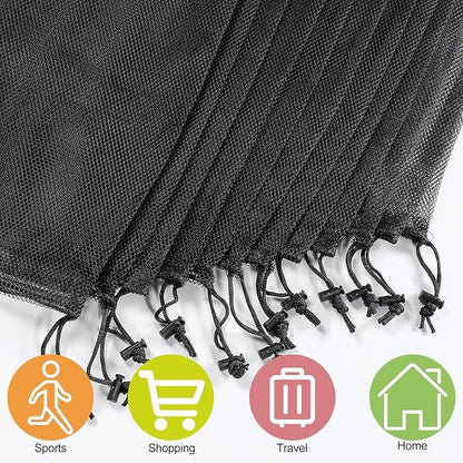 13"X15.5" 6Pcs Mesh Laundry Drawstring Bag Nylon Drawstring Gym Bag with Cord Lock Closure