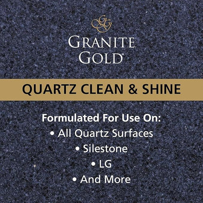 Granite Gold Quartz Clean & Shine Streak-Free Cleaner Deeps Cleans and Polishes All Quartz Surfaces Including Silestone, LG, and More, 64 Fluid Ounces and 2 x 24 Fluid Ounces