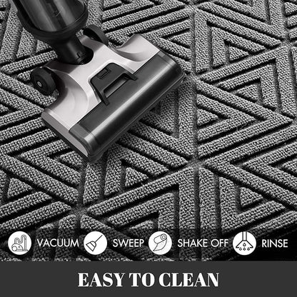Yimobra Large Door Mat 36x24, All-Weather Waterproof Non-Slip Welcome Matt Outdoor, Heavy Duty Non Slip Doormat for Entryway for Patio and Garage Indoor, Easy Clean, Grey