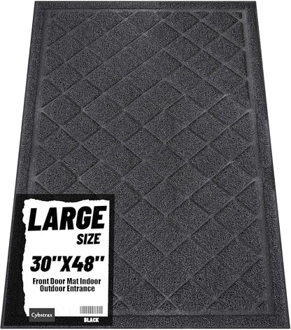 Front Door Mat Outside Entrance, 30" x 48" Heavy Duty All-Season All-Weather Waterproof Doormat Trap Dirt and Moisture Easy Clean Low Profile Patio Porch Entryway Mat