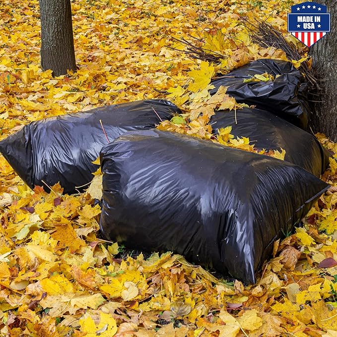 Fuxury 55-60 Gallon Trash Bags Heavy Duty, 150 Count Garbage Bags, 38 x 58" Extra Large Black Trash Bags, 0.7 Mil Plastic Bags for Serious Garbage Cleanup, Made in USA