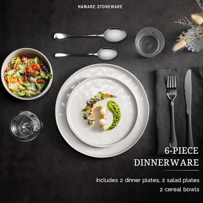 HaWare Dinnerware Sets, 6-Piece Plates and Bowls Set