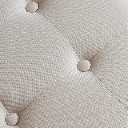 Furnimart 42.5 Inch Storage Ottoman Bench, Flip Top End of Bed Storage Bench, Upholstered Blanket Bench for Bedroom, Entryway, Living Room, Tufted Linen (Beige)