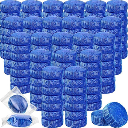 Qualirey 100 Pack Automatic Toilet Cleaner Tablets Toilet Bowl Long Lasting Bathroom Tank Tablets (Blue)