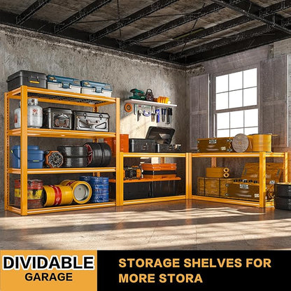 REIBII 40" W Garage Shelving 2240 LBS Storage Shelves Heavy Duty Metal Shelving 4 Tier Metal Shelves for Storage Adjustable Garage Shelf for Kitchen Pantry Warehouse Basement 40"W × 19.5"D × 59.5"H