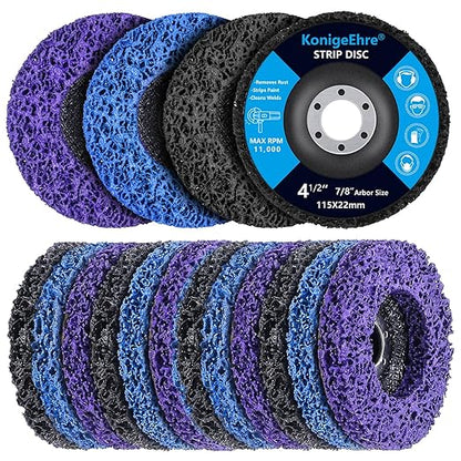 12 Pack 4-1/2" x 7/8" Strip Discs Stripping Wheel Fit Angle Grinder Clean and Remove Paint Coating Rust Welds Oxidation