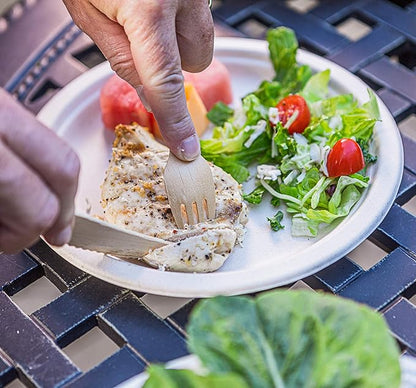 Disposable Wooden Cutlery Set - 100% Home Compostable - 300 Mix (120 Forks, 120 Spoons and 80 Knives) 6.5", Bamboo Utensils Alternative, Eco-Friendly, Organic, Sustainable and Carbon Neutral Certified