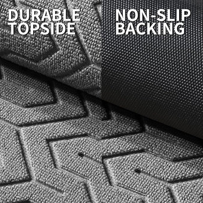 Yimobra Large Door Mat Outside Entrance 47x32, Waterproof Heavy Duty Outdoor Mats for Front Door, Non Slip Rubber Entry Mat for Garage Patio, Easy Clean, Grey