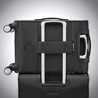 Samsonite Solyte DLX Softside Expandable Luggage with Spinner Wheels, Midnight Black, 3-Piece Set (20/25/29)