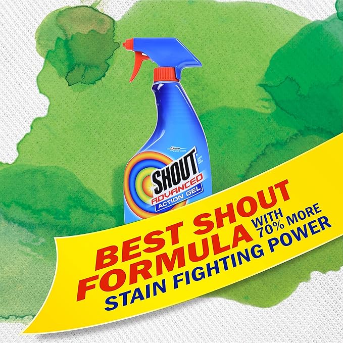 Shout Advanced Spray and Wash Laundry Stain Remover Gel, Best Shout Formula, 22 oz - Pack of 3