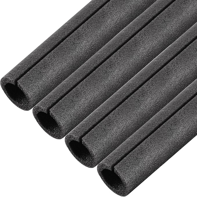 uxcell Foam Tube 1.64 Ft Length 1.37in ID 2.15in OD Hollow Pipe Cover for Protecting Pipes and Heat Preservation Black 4 Pack