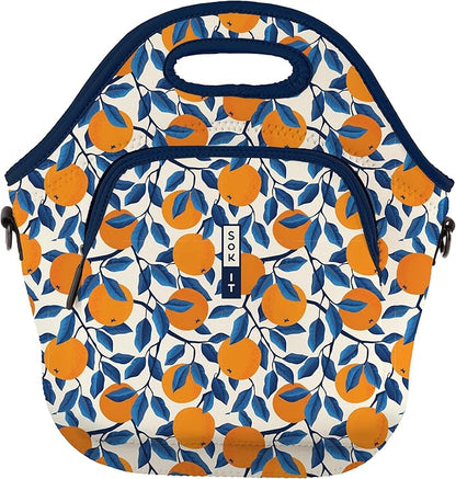 Sok It LunchTote Zippered Bag Insulated Neoprene Caddy (Peel the Love, X-Large 6.5 Quart Lunch Tote)