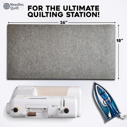 36" x 18" Wool Pressing Mat for Quilting | 100% Natural New Zealand Wool Ironing Mat for Quilters | Quilting Ironing Pad & Wool Pressing Pad for Sewing, Quilters & Craft Projects