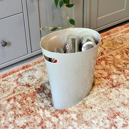 Youngever 2 Gallon Slim Trash Can, Plastic Garbage Container Bin, Small Trash Bin with Handles for Home Office, Living Room, Study Room, Kitchen, Bathroom (2 Pack) (Grey)