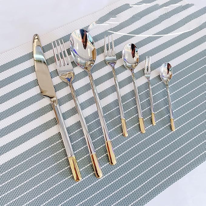 Silverware Set Service for 12, IKXO 48-Piece Modern Stainless Steel Flatware